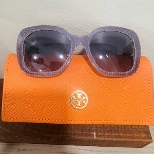 Tory Burch Purple Sunglasses with Orange Case